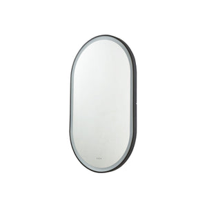 LUKKA ELLIPS OVAL FRAMED LED MIRROR MATTE BLACK 450X900MM