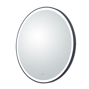 LUKKA ORBIS ROUND FRAMED LED MIRROR MATTE BLACK 600X600MM