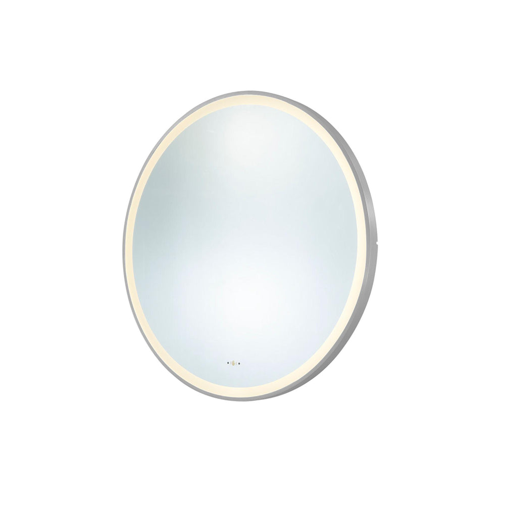 LUKKA ORBIS ROUND FRAMED LED MIRROR BRUSHED NICKEL 900X900MM
