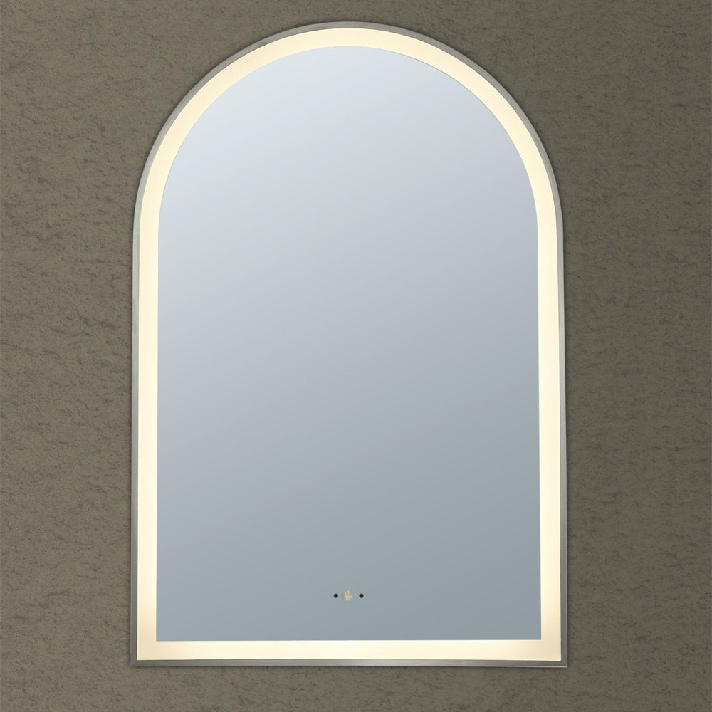 LUKKA ARCO ARCHED FRAMED LED MIRROR GUN METAL 600X900MM