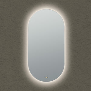 LUKKA ELLIPS OVAL FRAMELESS PENCIL EDGE BACK-LIT LED MIRROR 450X900MM