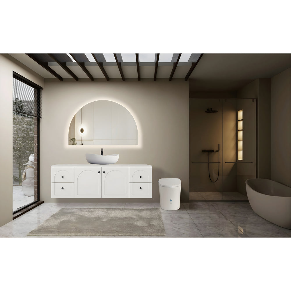 LUKKA ARCO ARCHED FRAMED BACK-LIT LED MIRROR 1500X1000MM