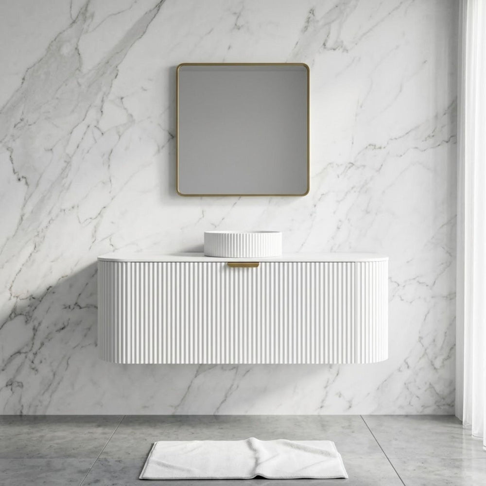 LUKKA AGENA MODERN MATTE WHITE 1200MM SINGLE BOWL WALL HUNG VANITY