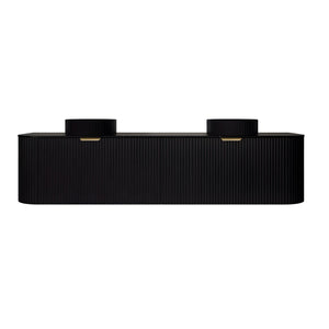LUKKA AGENA MODERN MATTE BLACK 1800MM DOUBLE BOWL WALL HUNG VANITY