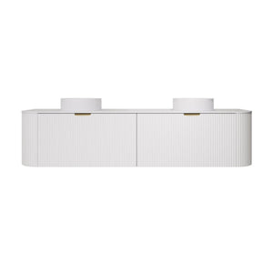 LUKKA AGENA MODERN MATTE WHITE 1800MM DOUBLE BOWL WALL HUNG VANITY