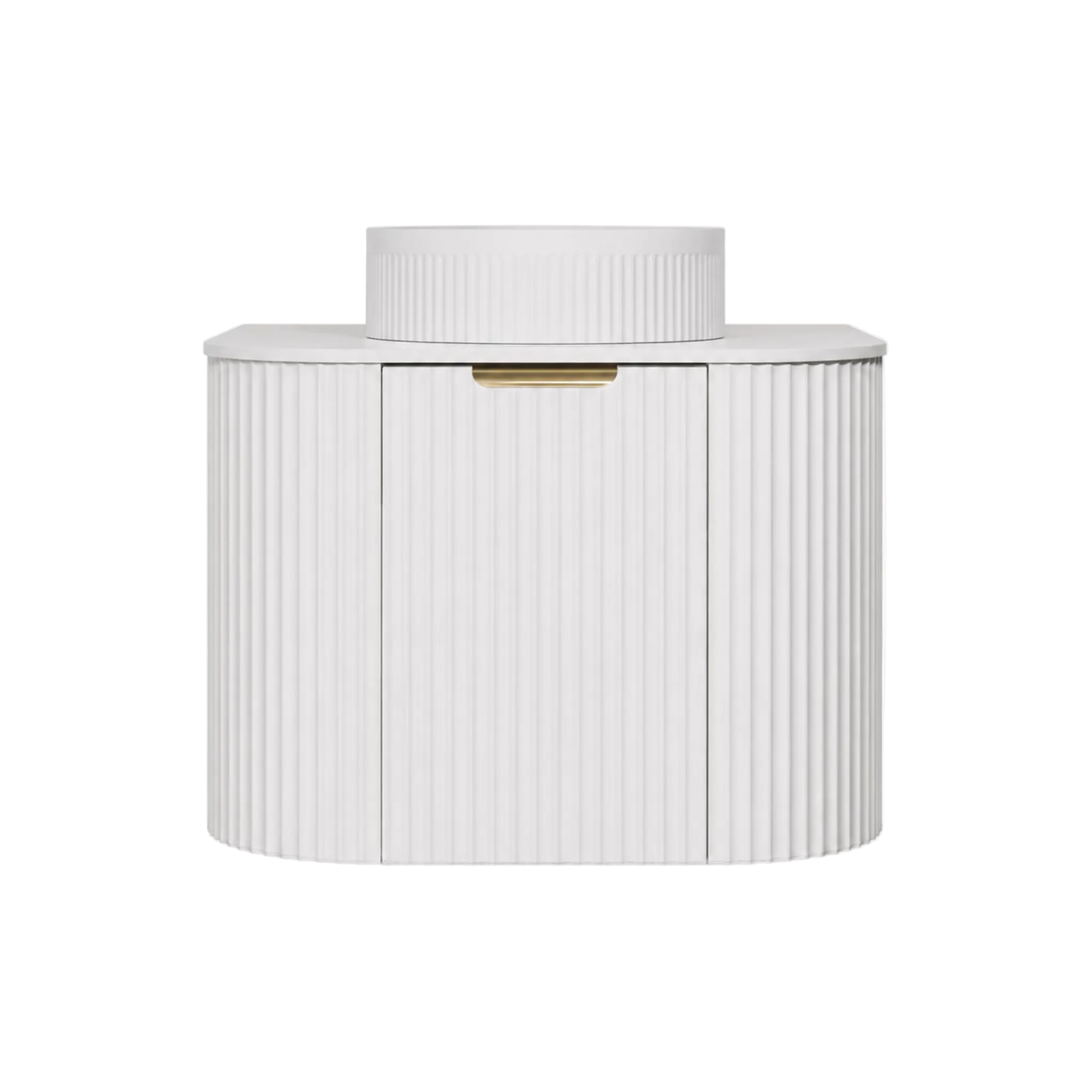 LUKKA AGENA MODERN MATTE WHITE 600MM SINGLE BOWL WALL HUNG VANITY
