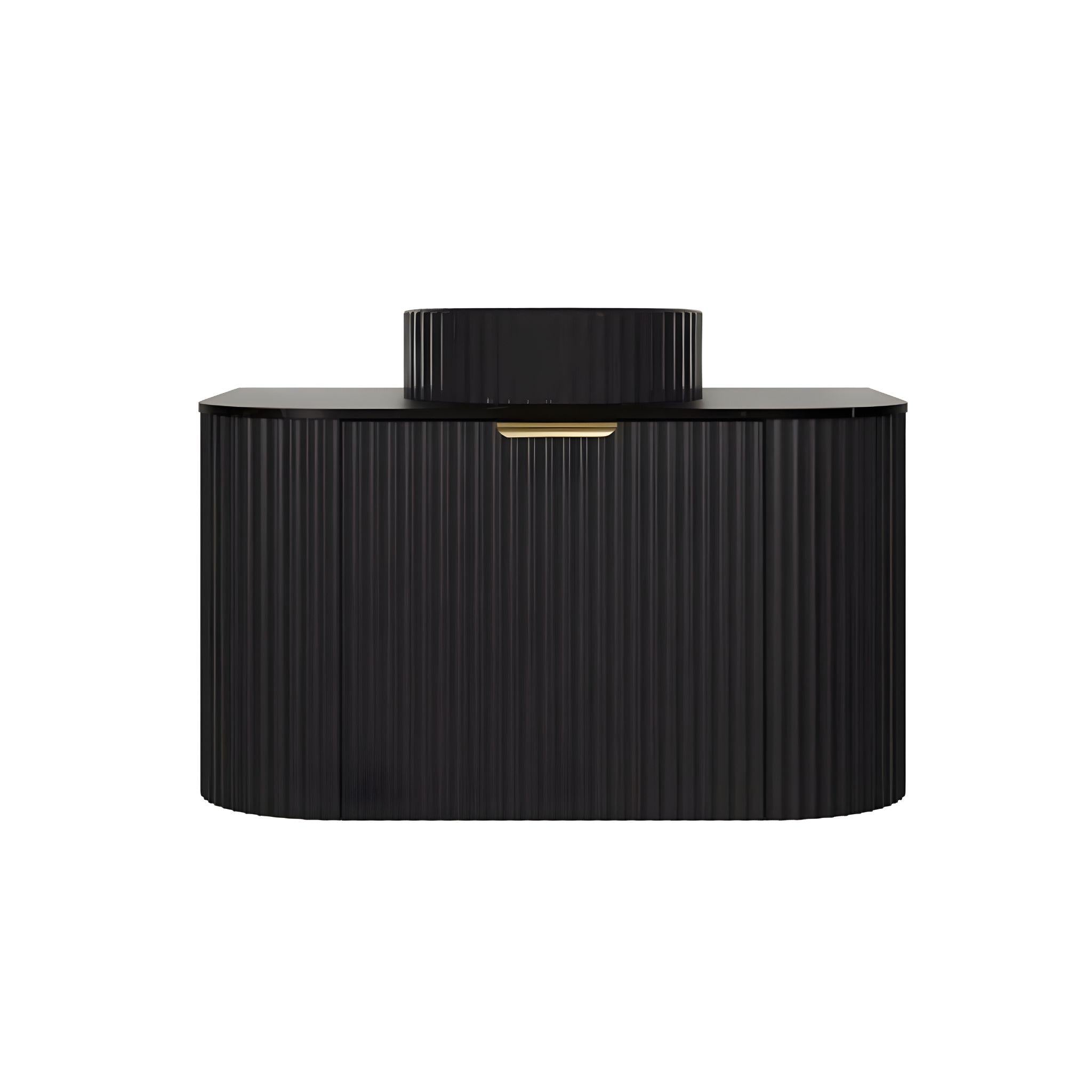 LUKKA AGENA MODERN SLIM MATTE BLACK 750MM SINGLE BOWL WALL HUNG VANITY