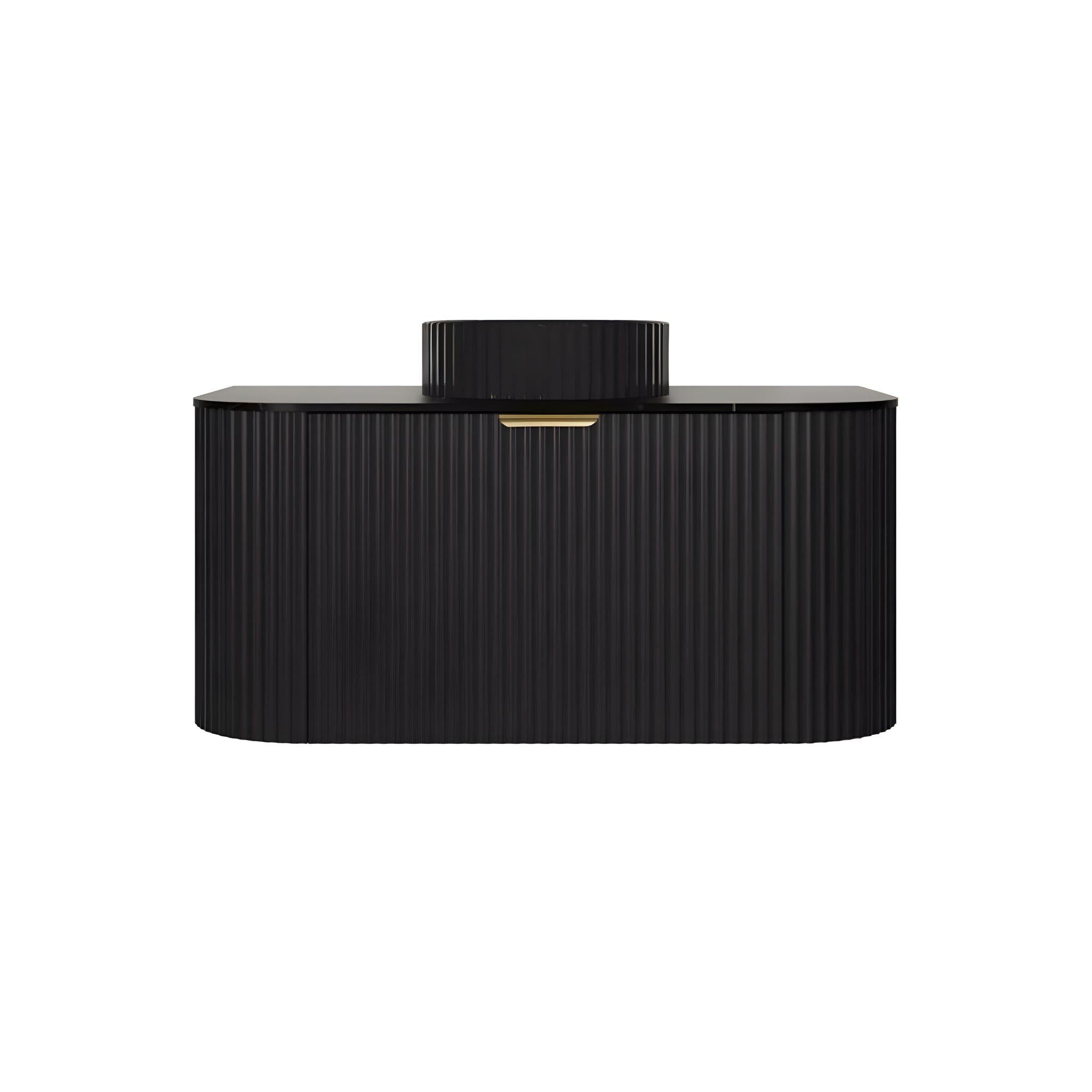 LUKKA AGENA MODERN MATTE BLACK 900MM SINGLE BOWL WALL HUNG VANITY
