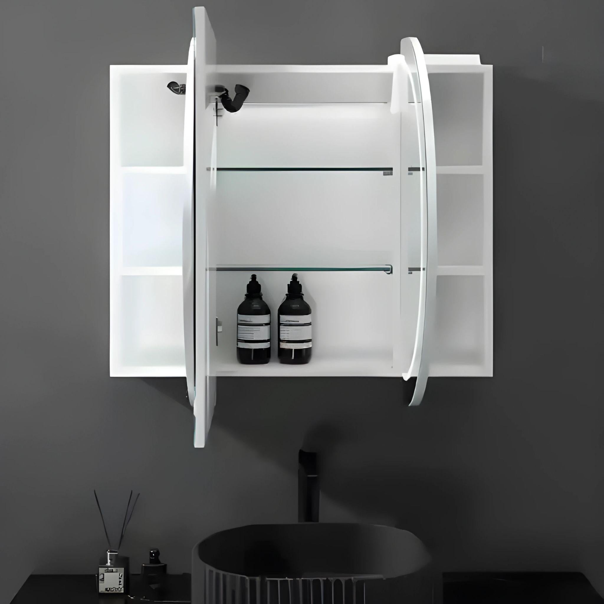 LUKKA ALLISON MATTE WHITE LED MIRROR SHAVING CABINET 1500MM