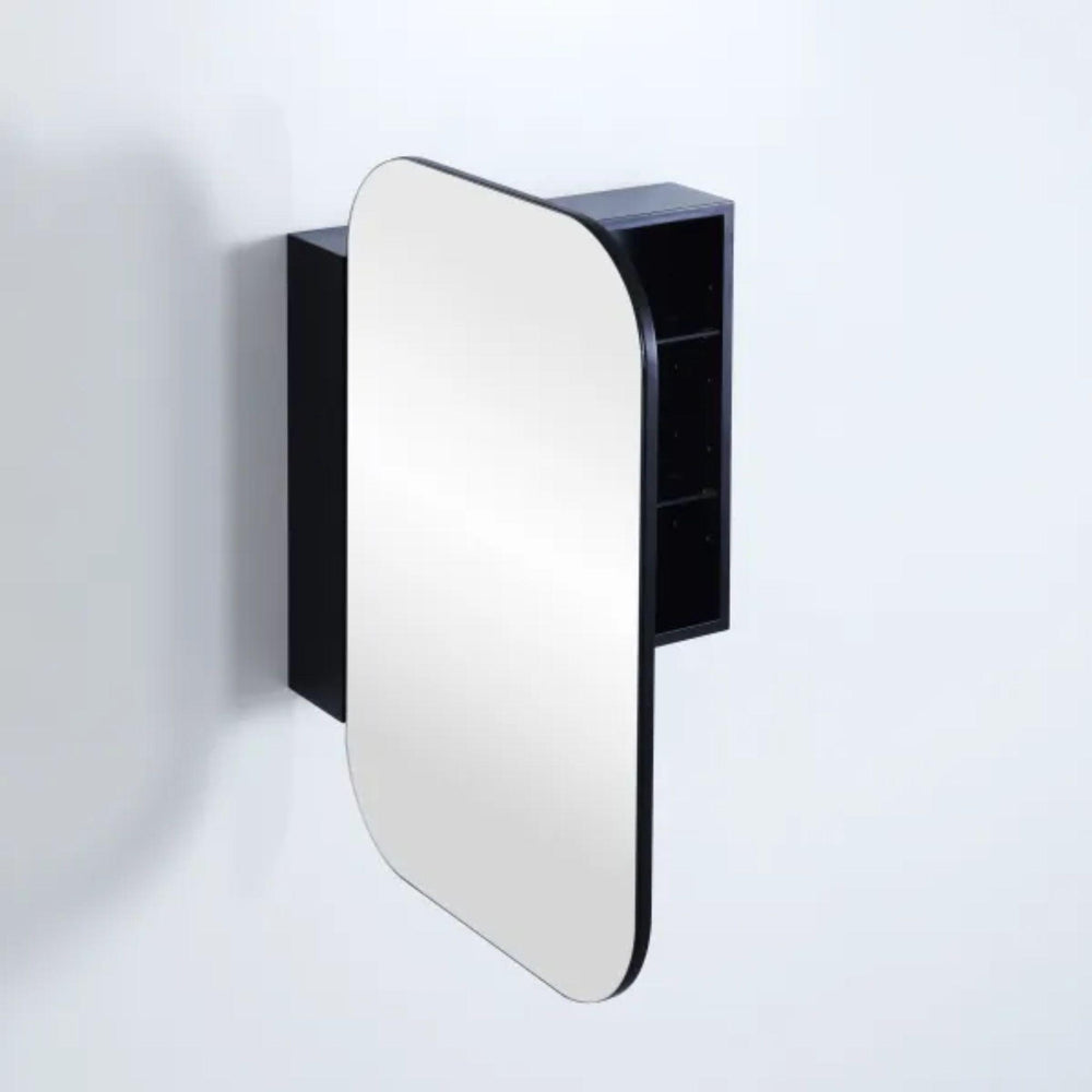 LUKKA ALLISON MATTE BLACK MIRROR SHAVING CABINET 400MM