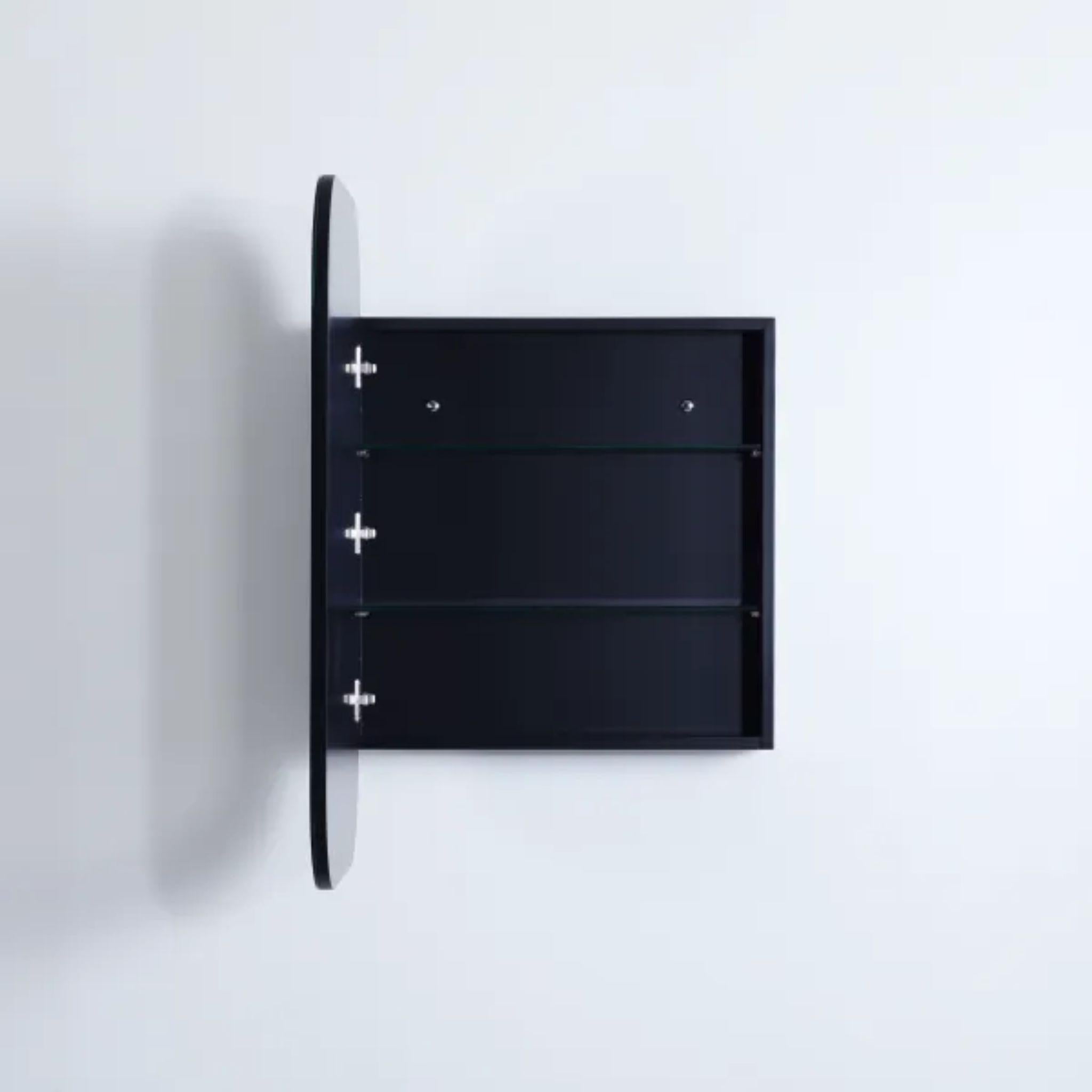 LUKKA ALLISON MATTE BLACK MIRROR SHAVING CABINET 400MM