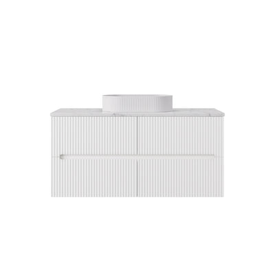LUKKA CABARITA MODERN MATTE WHITE 1200MM SINGLE BOWL WALL HUNG VANITY