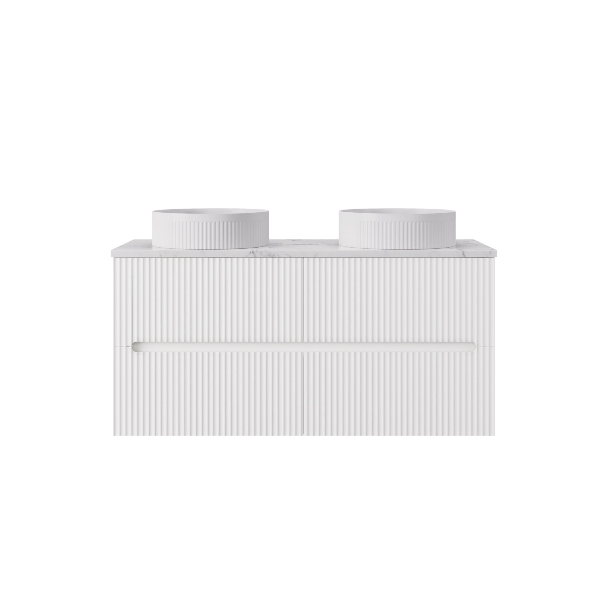 LUKKA CABARITA MATTE WHITE 1200MM DOUBLE BOWL WALL HUNG VANITY