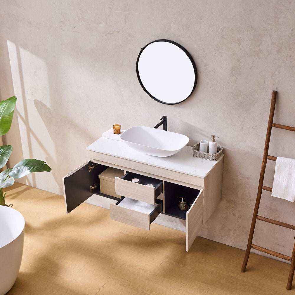 LUKKA CAMDEN MODERN COASTAL OAK 1200MM SINGLE BOWL WALL HUNG VANITY