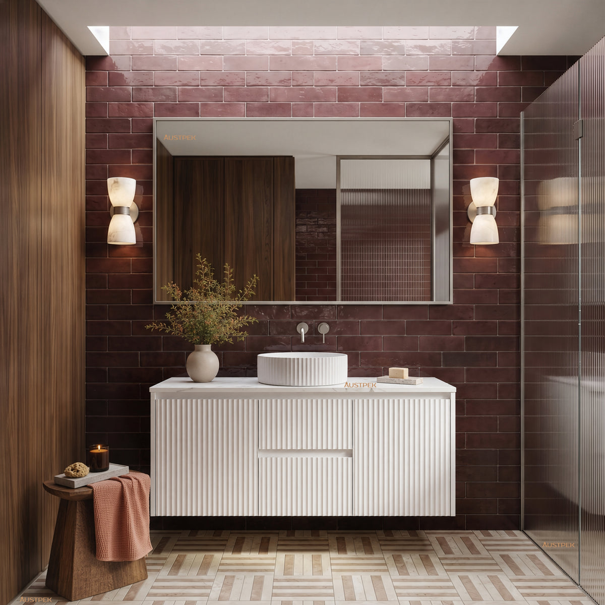LUKKA CRETE MODERN MATTE WHITE 1200MM SINGLE BOWL WALL HUNG VANITY (AVAILABLE IN MIDDLE, LEFT AND RIGHT HAND DRAWER)