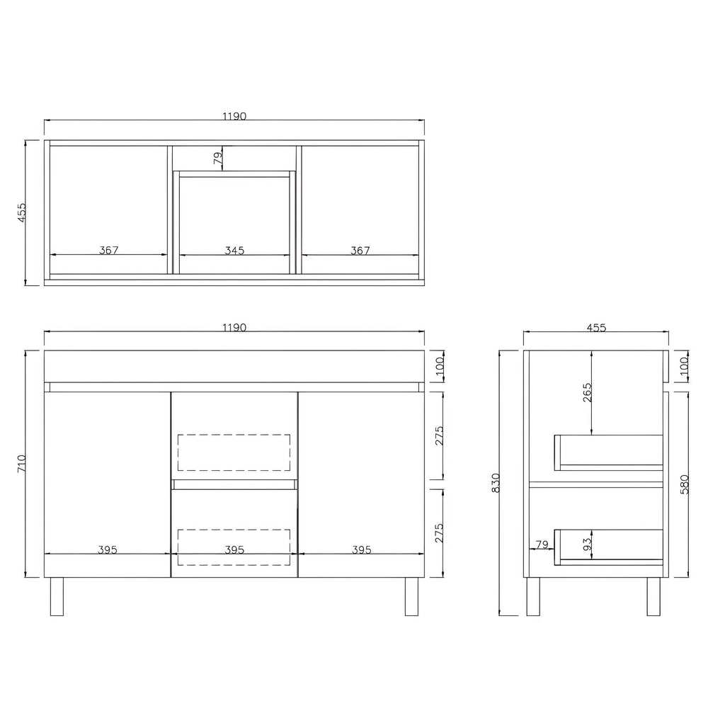 LUKKA CAMDEN MODERN COASTAL OAK 1200MM DOUBLE BOWL FLOOR STANDING VANITY