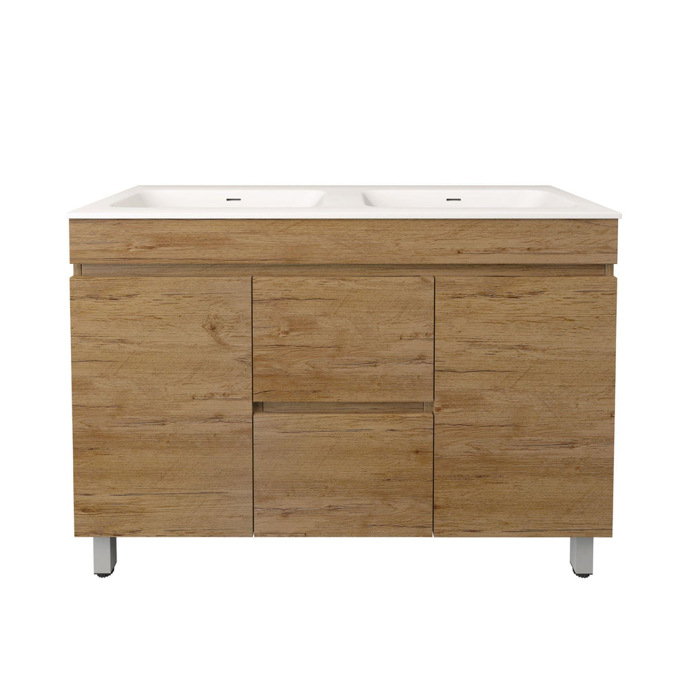 LUKKA CAMDEN MODERN PRIME OAK 1200MM DOUBLE BOWL FLOOR STANDING VANITY