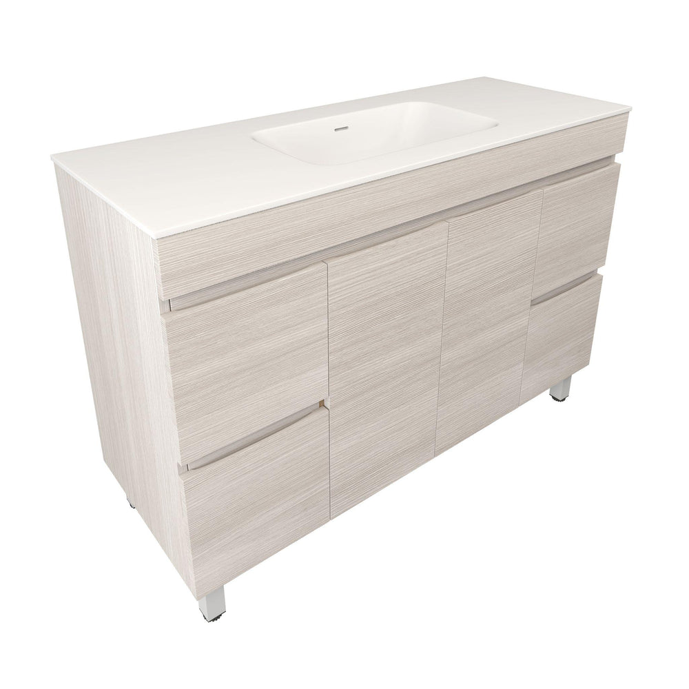 LUKKA CAMDEN MODERN COASTAL OAK 1200MM SINGLE BOWL FLOOR STANDING VANITY