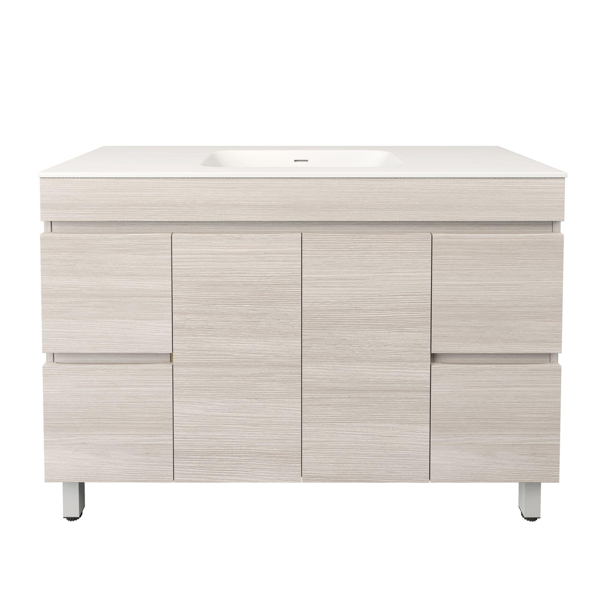 LUKKA CAMDEN MODERN COASTAL OAK 1200MM SINGLE BOWL FLOOR STANDING VANITY