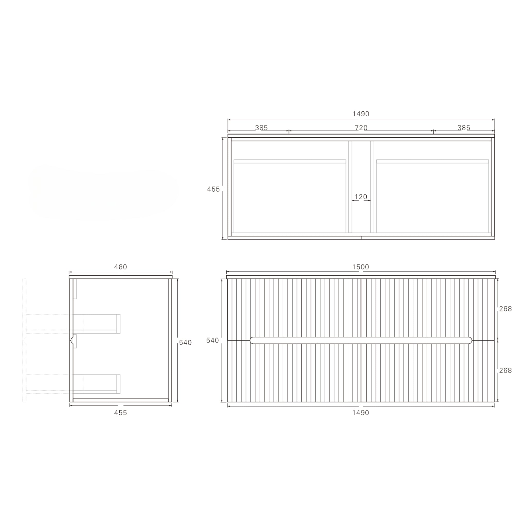 LUKKA CABARITA MATTE WHITE 1500MM SINGLE BOWL WALL HUNG VANITY