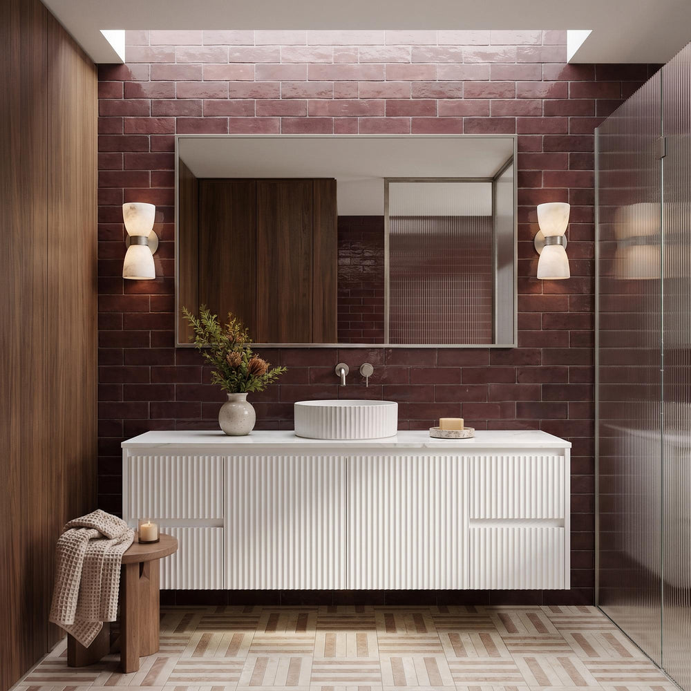 LUKKA CRETE MODERN MATTE WHITE 1500MM SINGLE BOWL WALL HUNG VANITY (AVAILABLE IN MIDDLE, LEFT AND RIGHT HAND DRAWER)