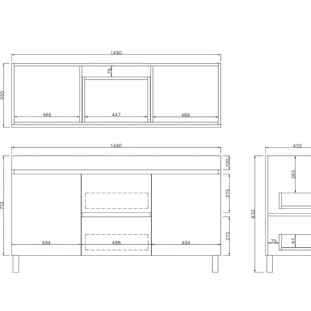 LUKKA CAMDEN MODERN COASTAL OAK 1500MM DOUBLE BOWL FLOOR STANDING VANITY