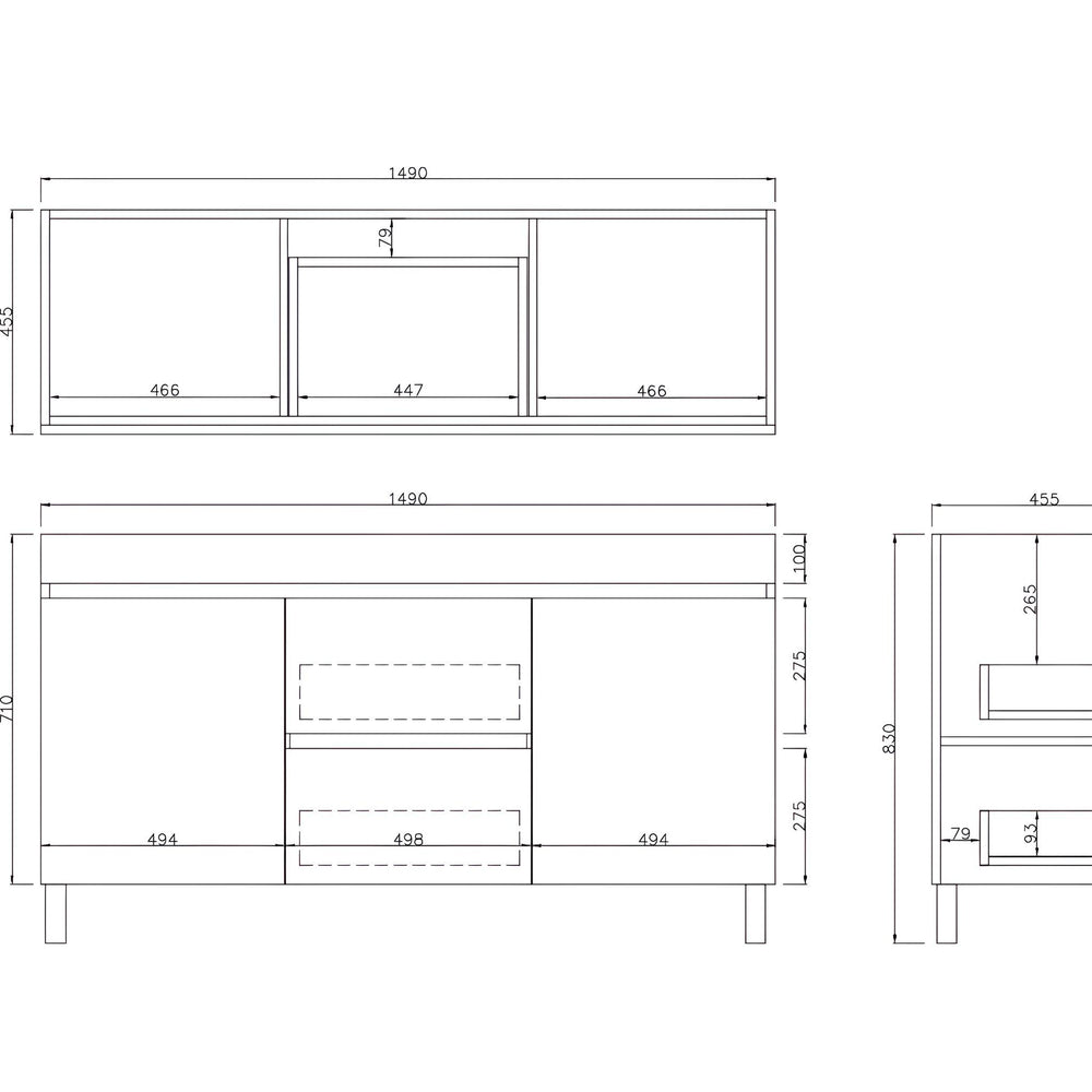 LUKKA CAMDEN MODERN PRIME OAK 1500MM DOUBLE BOWL FLOOR STANDING VANITY