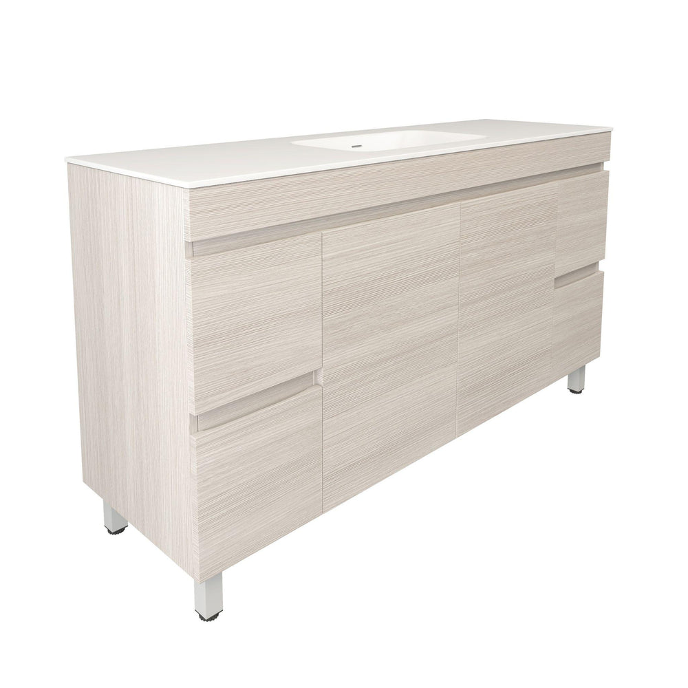 LUKKA CAMDEN MODERN COASTAL OAK 1500MM SINGLE BOWL FLOOR STANDING VANITY