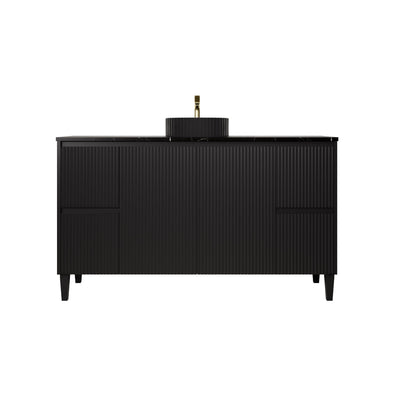 LUKKA CRETE MODERN MATTE BLACK 1500MM SINGLE BOWL FLOOR STANDING VANITY