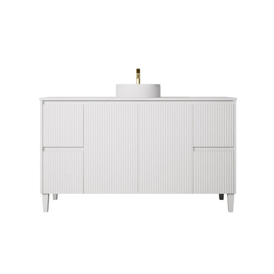 LUKKA CRETE MODERN MATTE WHITE 1500MM SINGLE BOWL FLOOR STANDING VANITY