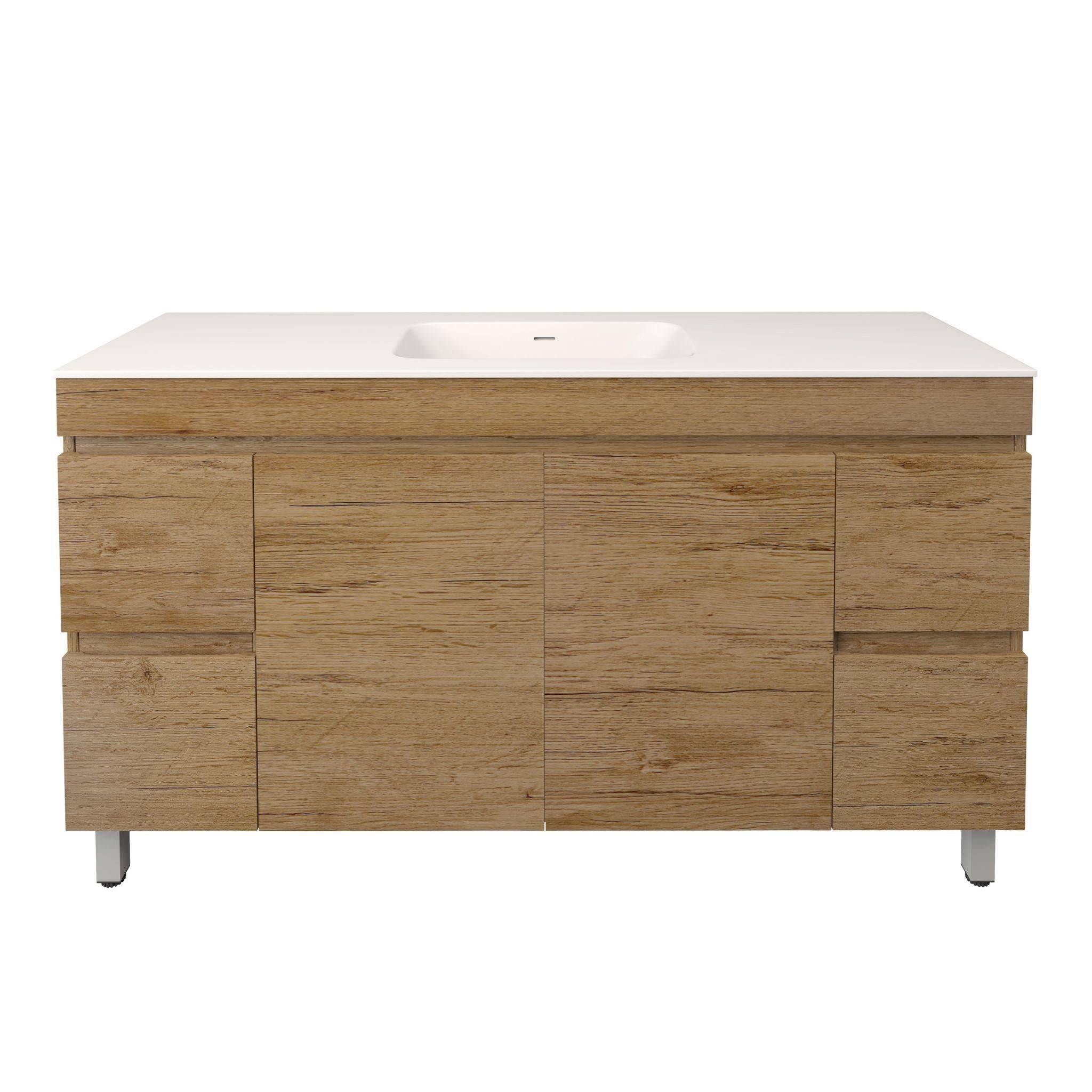 LUKKA CAMDEN MODERN PRIME OAK 1500MM SINGLE BOWL FLOOR STANDING VANITY