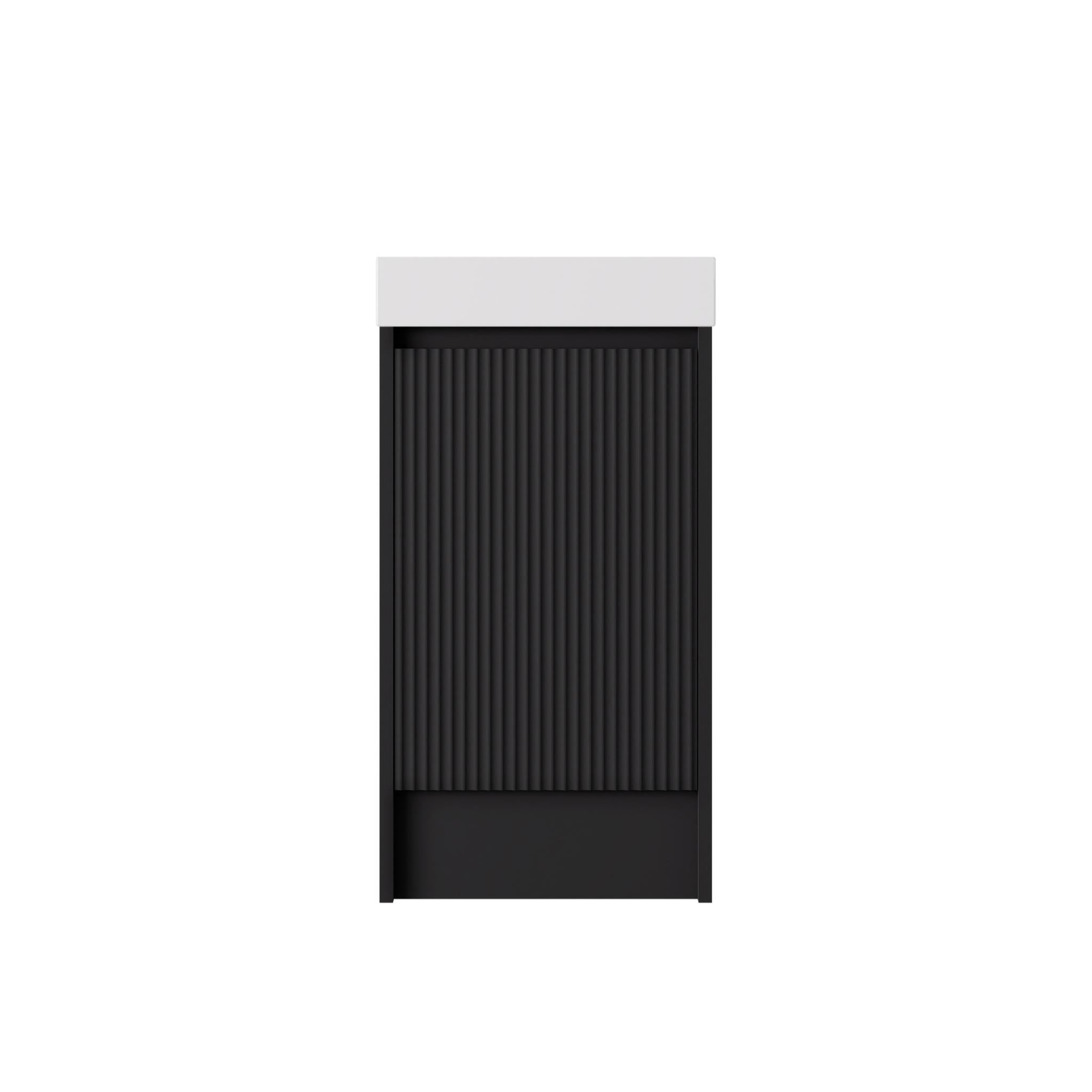 LUKKA CRETE MINI MATTE BLACK 450MM SPACE SAVING SINGLE BOWL FLOOR STANDING VANITY WITH KICKBOARD