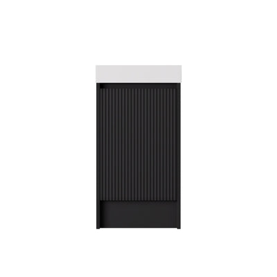 LUKKA CRETE MINI MATTE BLACK 450MM SPACE SAVING SINGLE BOWL FLOOR STANDING VANITY WITH KICKBOARD