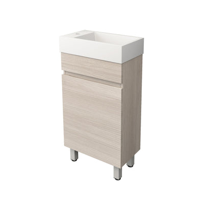 LUKKA CAMDEN MODERN COASTAL OAK 450MM SPACE SAVING SINGLE BOWL FLOOR STANDING VANITY