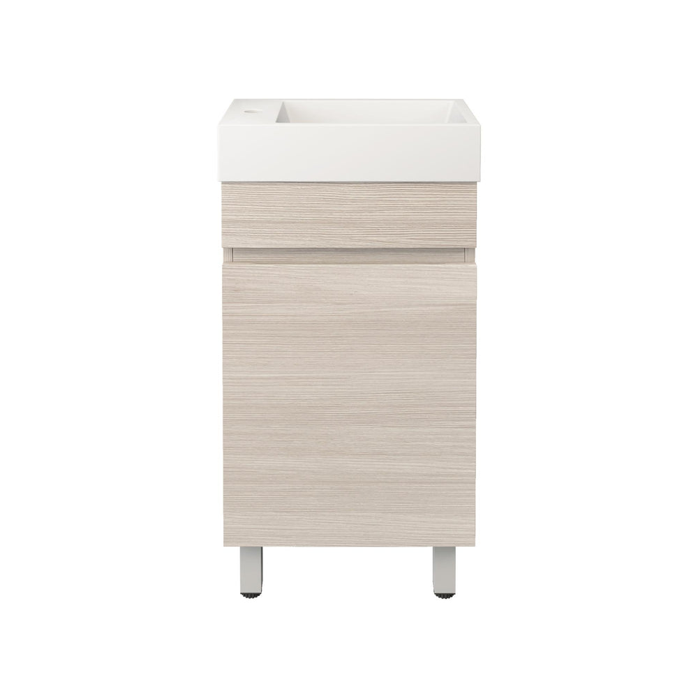 LUKKA CAMDEN MODERN COASTAL OAK 450MM SPACE SAVING SINGLE BOWL FLOOR STANDING VANITY