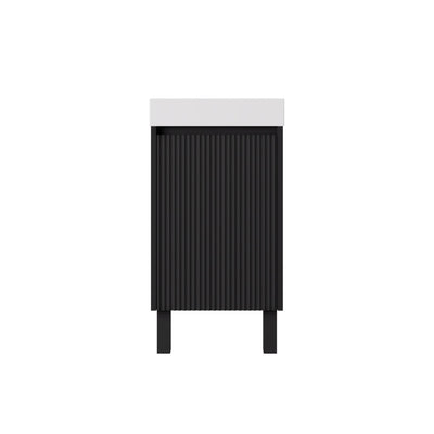 LUKKA CRETE MINI MATTE BLACK 450MM SPACE SAVING SINGLE BOWL FLOOR STANDING VANITY