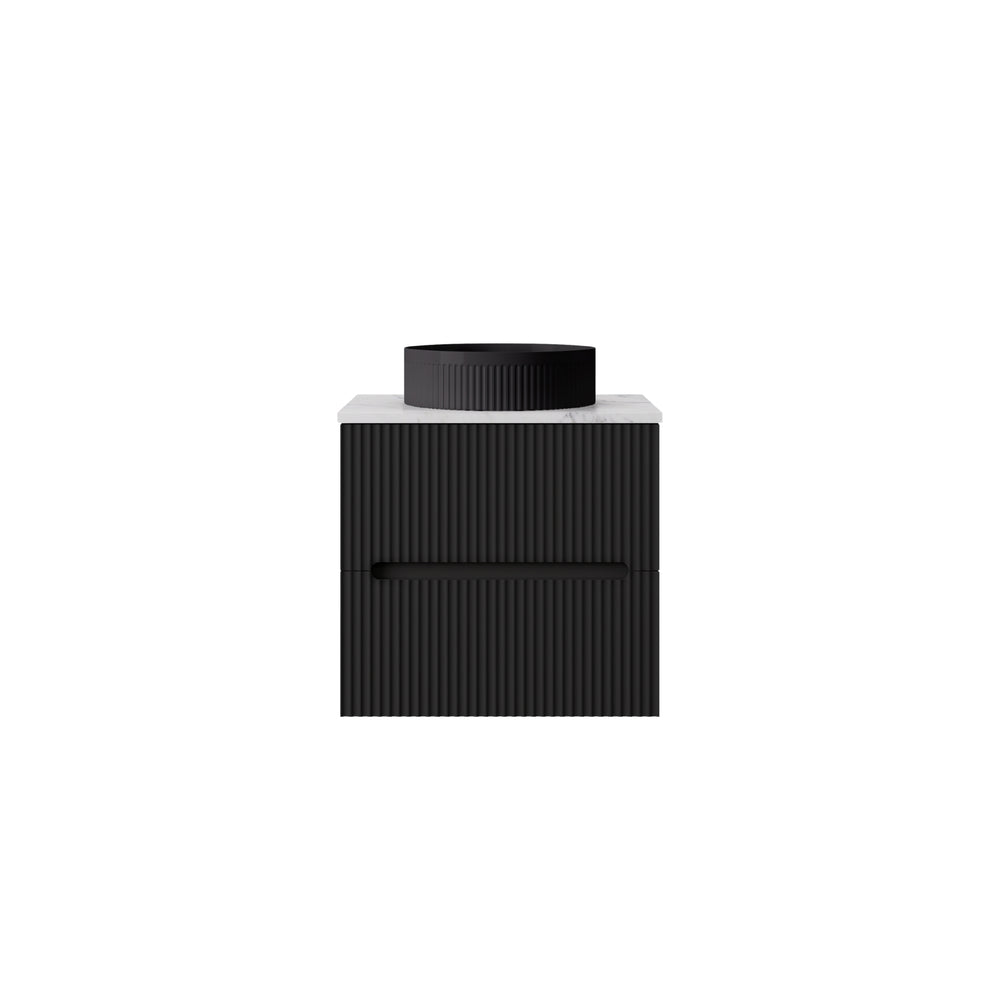 LUKKA CABARITA MODERN MATTE BLACK 600MM SINGLE BOWL WALL HUNG VANITY