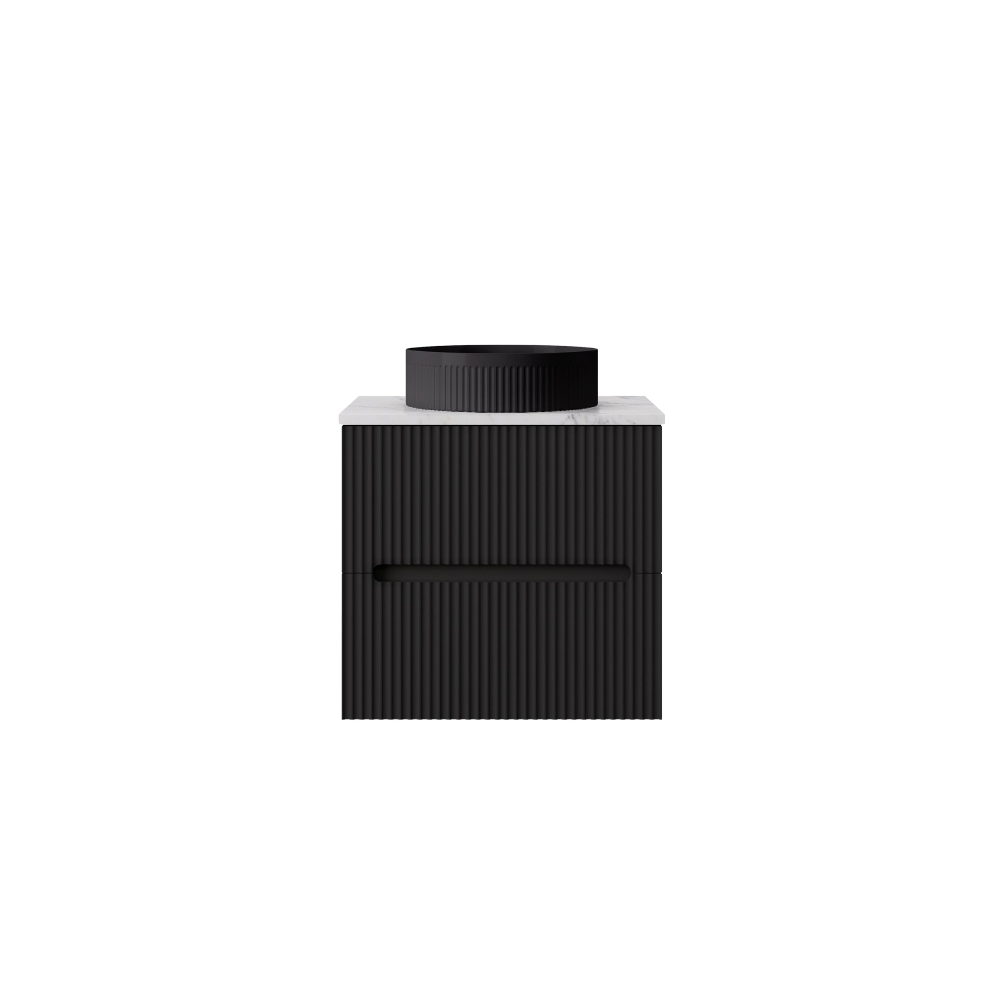 LUKKA CABARITA MODERN MATTE BLACK 600MM SINGLE BOWL WALL HUNG VANITY