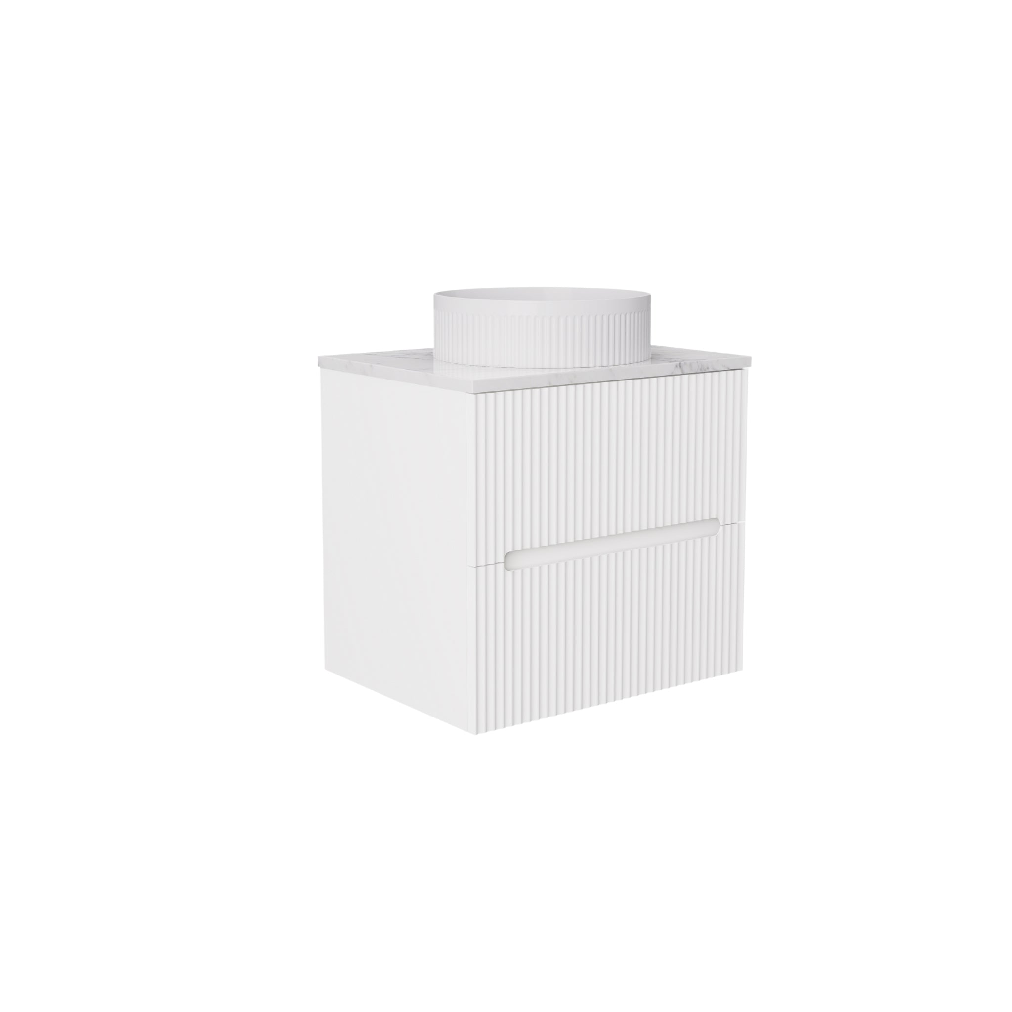 LUKKA CABARITA MORDEN MATTE WHITE 600MM SINGLE BOWL WALL HUNG VANITY