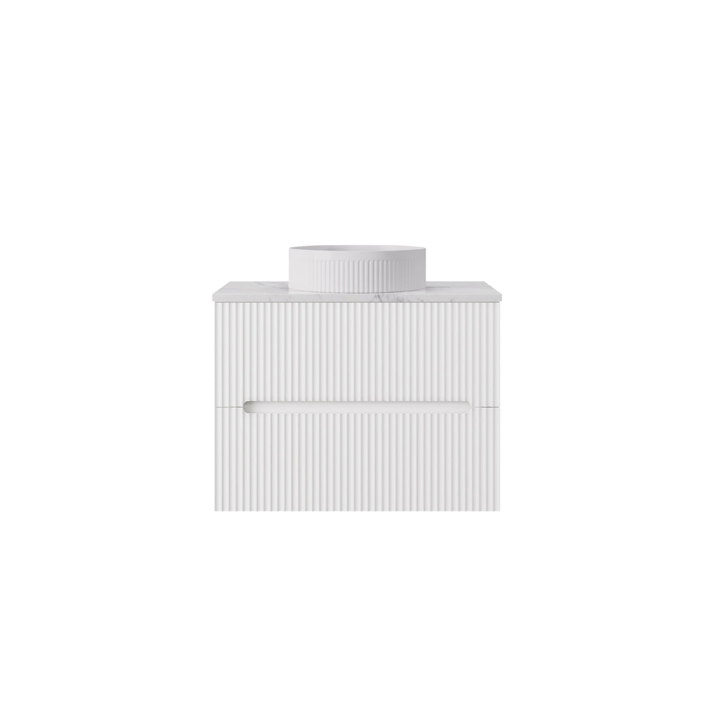 LUKKA CABARITA MODERN MATTE WHITE 750MM SINGLE BOWL WALL HUNG VANITY