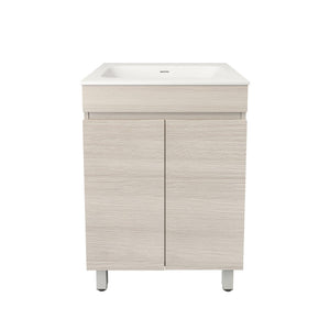 LUKKA CAMDEN MODERN COASTAL OAK 600MM SINGLE BOWL FLOOR STANDING VANITY