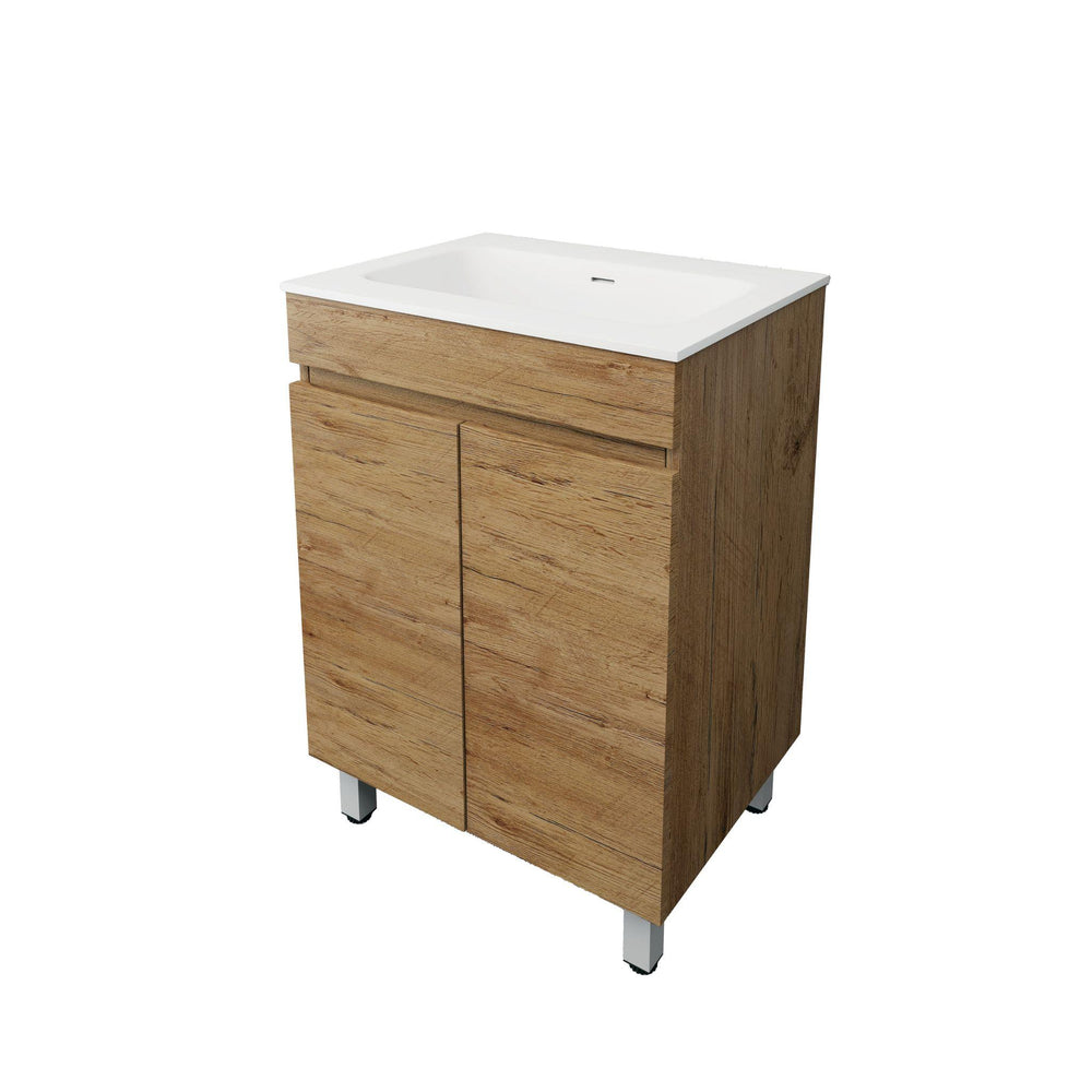 LUKKA CAMDEN MODERN PRIME OAK 600MM SINGLE BOWL FLOOR STANDING VANITY