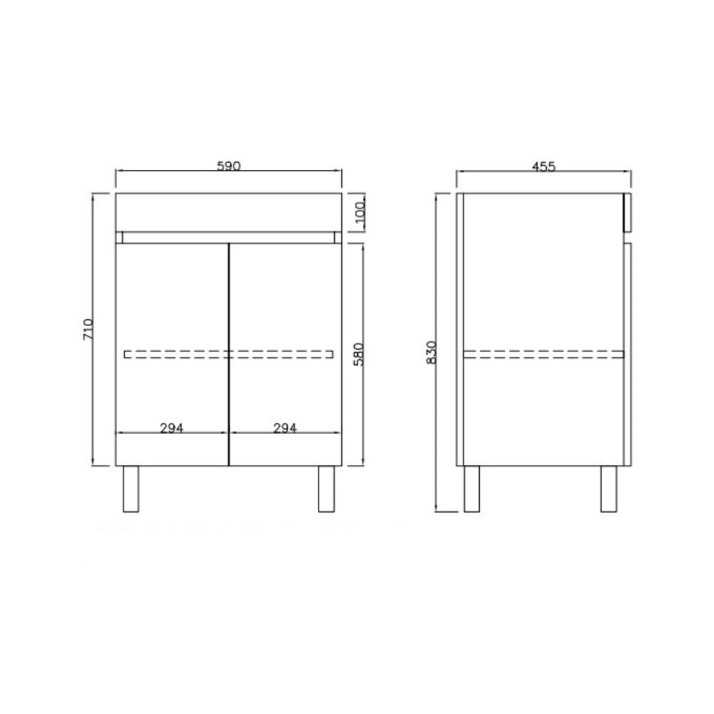 LUKKA CAMDEN MODERN PRIME OAK 600MM SINGLE BOWL FLOOR STANDING VANITY
