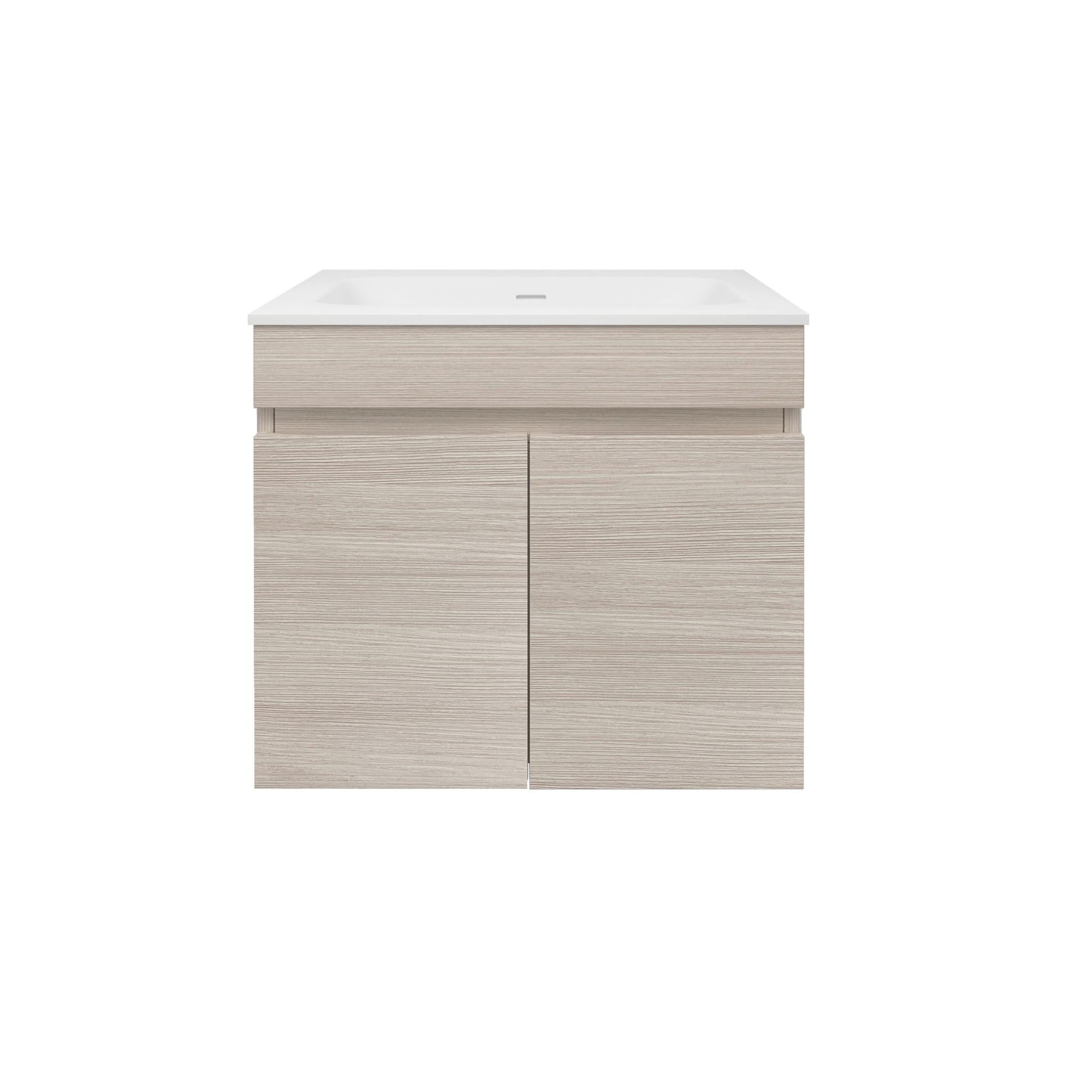 LUKKA CAMDEN MODERN COASTAL OAK 600MM SINGLE BOWL WALL HUNG VANITY