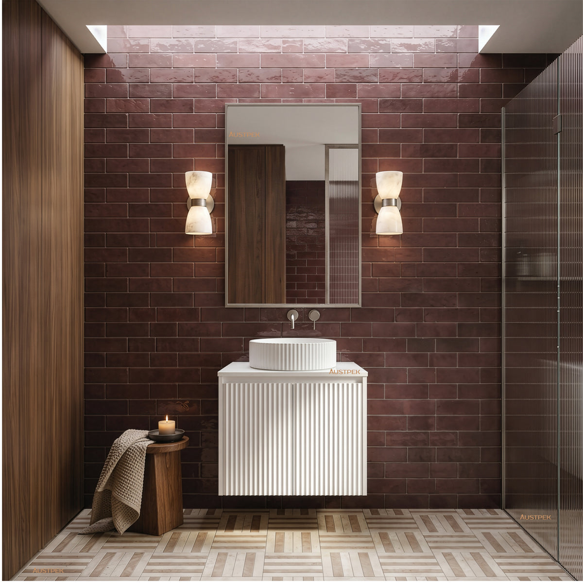 LUKKA CRETE MODERN MATTE WHITE 600MM SINGLE BOWL WALL HUNG VANITY