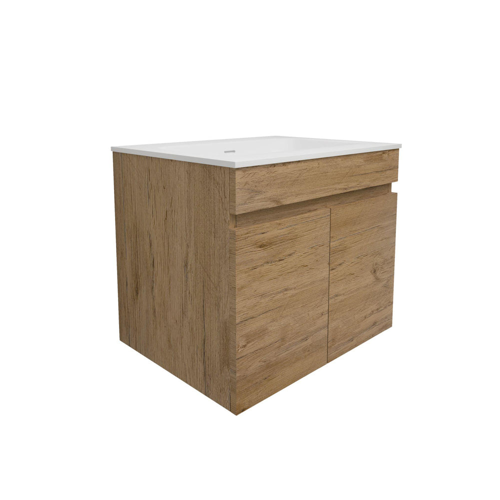 LUKKA CAMDEN MODERN PRIME OAK 600MM SINGLE BOWL WALL HUNG VANITY