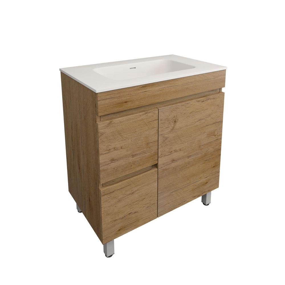 LUKKA CAMDEN MODERN PRIME OAK 750MM SINGLE BOWL FLOOR STANDING VANITY (AVAILABLE IN LEFT AND RIGHT HAND DRAWER)