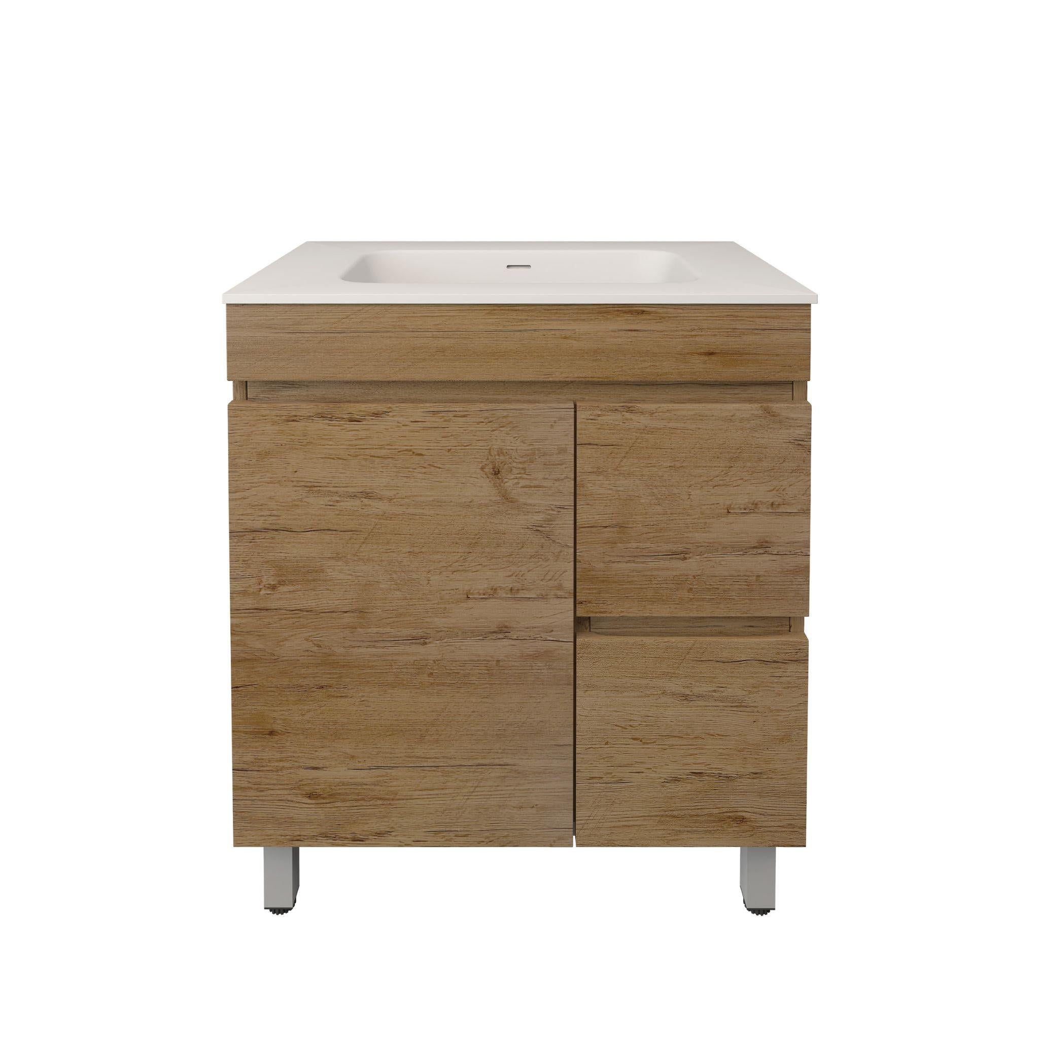 LUKKA CAMDEN MODERN PRIME OAK 750MM SINGLE BOWL FLOOR STANDING VANITY