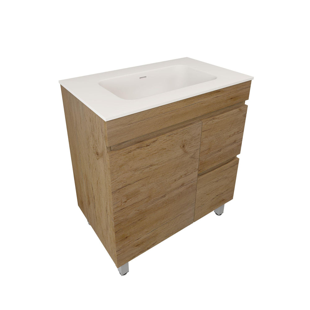 LUKKA CAMDEN MODERN PRIME OAK 750MM SINGLE BOWL FLOOR STANDING VANITY
