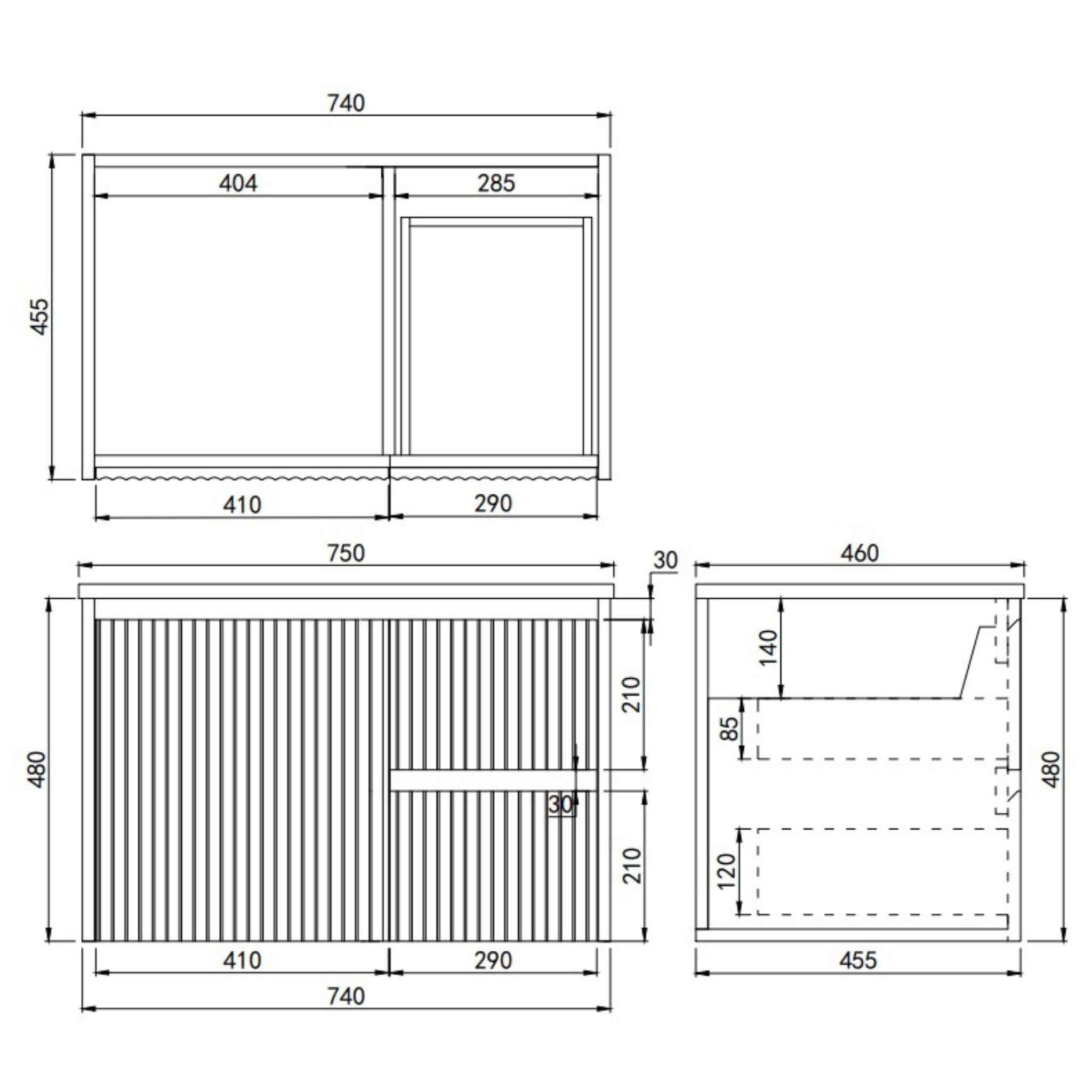 LUKKA CRETE MODERN MATTE WHITE 750MM SINGLE BOWL WALL HUNG VANITY (AVAILABLE IN LEFT AND RIGHT HAND DRAWER)
